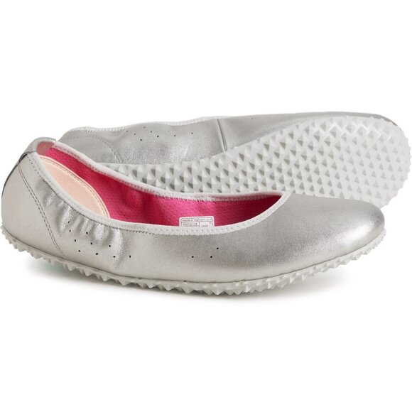 NEW Plae Crosby Ballerina Flats wide width Leather in silver unisex 925 3s2 - Picture 3 of 6